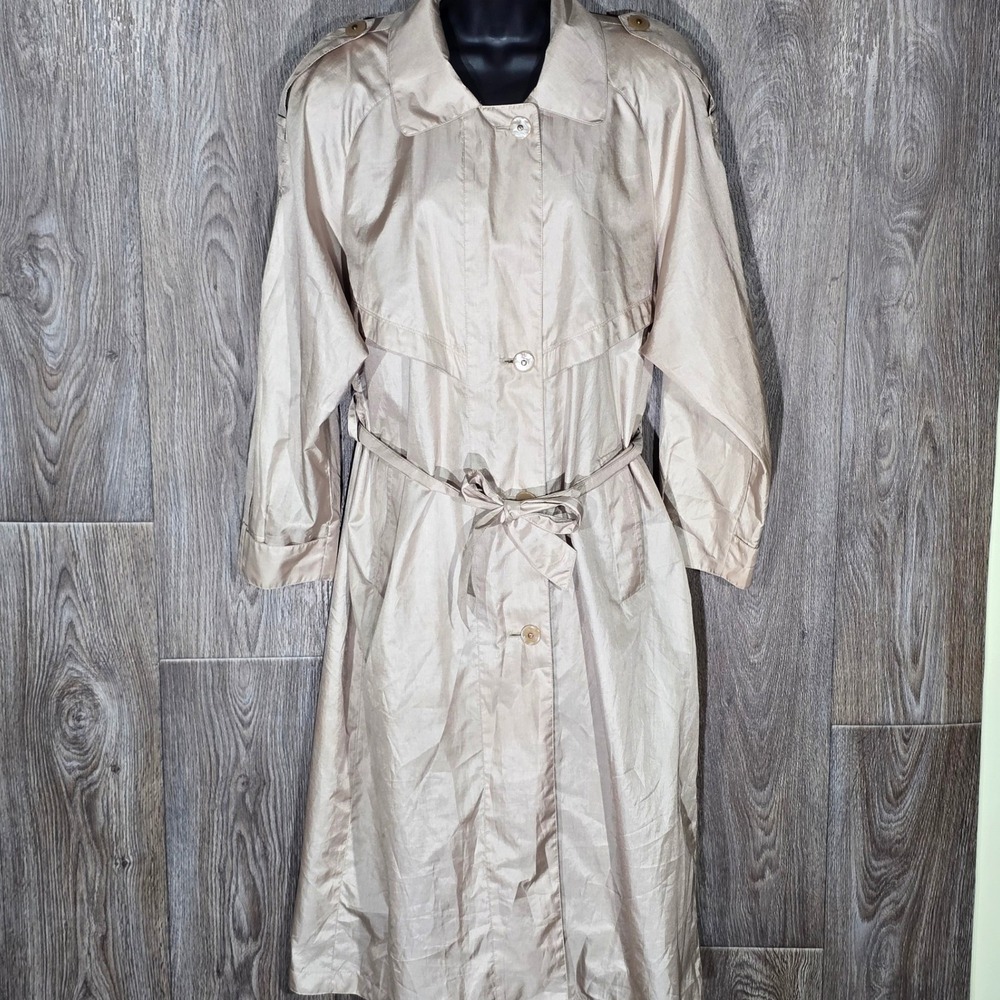 Totes Coat Women's 12 Trench Coat Belted Rain Jacket Nylon Shoulder Pads